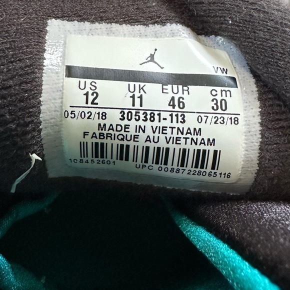 Jordan 8 Retro South Beach Shoes Black White Pink Teal - Size 12 - Picture 13 of 14